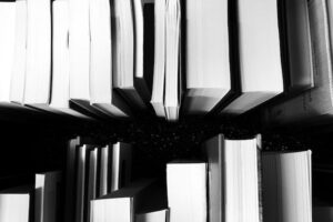 books in black and white